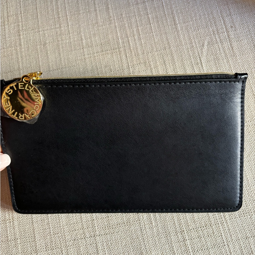 Stella McCartney NEW Black Leather Pouch/Wallet/Make-up bag